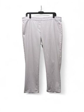 J Jill White Pants Plus Size 16 Petite Flat Front Faux Pockets Stretchy